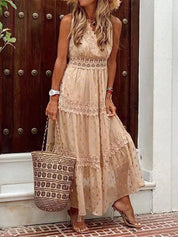 Sunny Wear | Elegantes langes Kleid mit Spitze