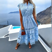 Cintia l Geschichtetes Midikleid mit Spitzeneinsätzen