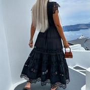 Cintia l Geschichtetes Midikleid mit Spitzeneinsätzen