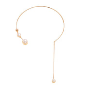 Khaleesi l Modernistische Choker-Halskette mit Perlenanhänger