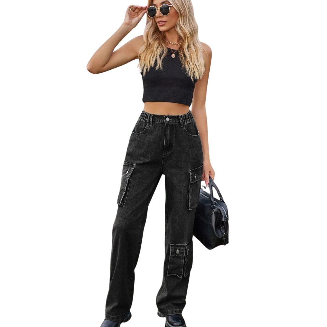 Bolly | Cargo-Jeans mit hohem Bund und praktischen Taschen