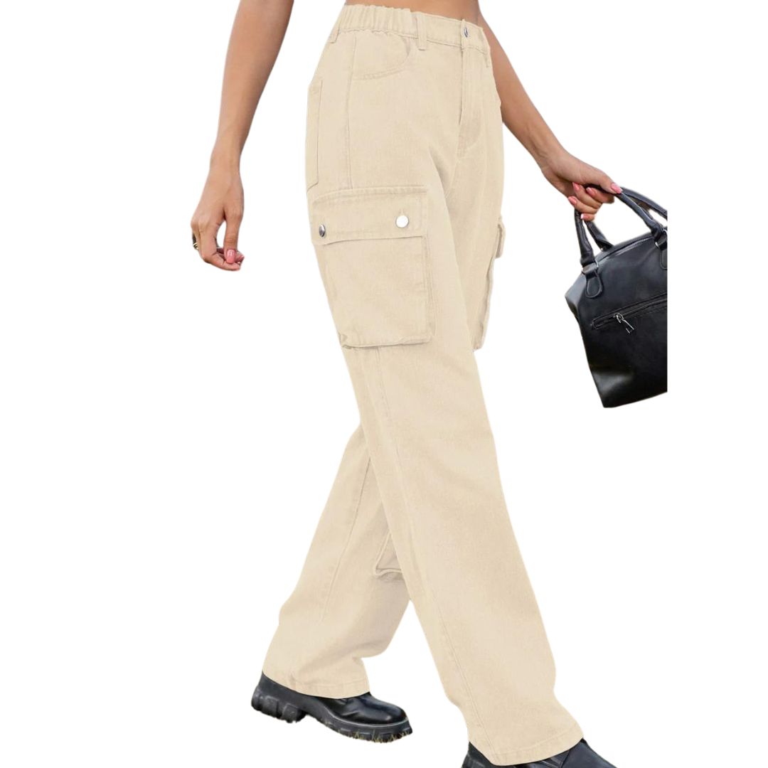 Bolly | Cargo-Jeans mit hohem Bund und praktischen Taschen