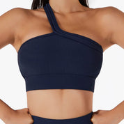 Cleopatra | Asymmetrisches Geripptes Crop-Top für Damen