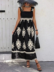 Rosette l Ärmelloses maxikleid mit coolem print