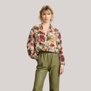 Felicidad | Bohemian-inspirierte Damen-Frühlingsbluse mit Blumenmuster