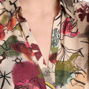 Felicidad | Bohemian-inspirierte Damen-Frühlingsbluse mit Blumenmuster