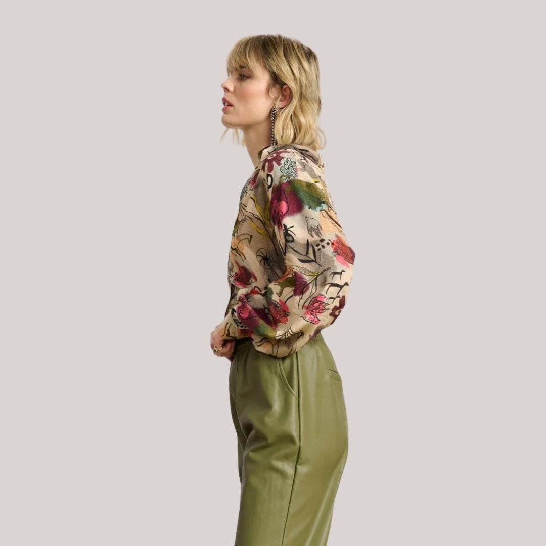 Felicidad | Bohemian-inspirierte Damen-Frühlingsbluse mit Blumenmuster