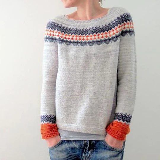 Grauer Pullover im Boho-Stil | Ginevra