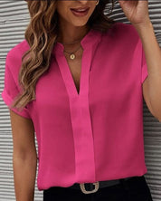 Bluse mit kurzen Ärmeln und V-Ausschnitt l Ara