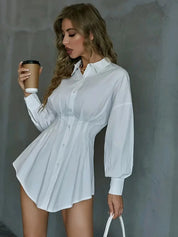 Demmie l Damen-Poloshirtkleid mit langen Ärmeln