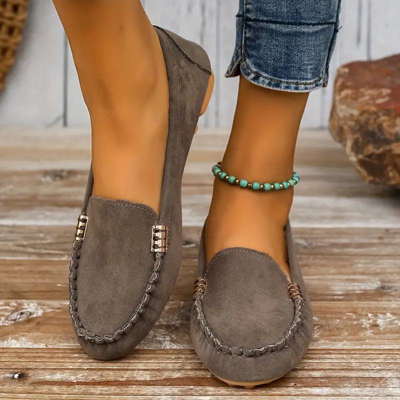 Adele l Metalldekor Loafer lässig Schlüpf-Flats