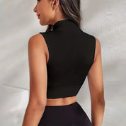 SupremeFit | Perfekter Fitness-Yoga-Crop-Top-Sport-BH mit Reißverschluss für Damen