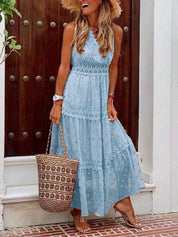 Sunny Wear | Elegantes langes Kleid mit Spitze