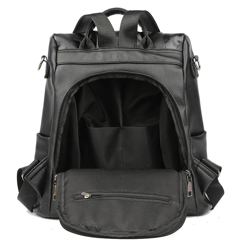 GuardGlam l Anti-Diebstahl Neue Frauen Rucksack Hohe Qualität Soft Leather Backpack