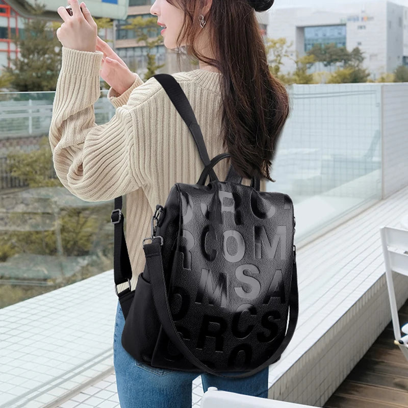 GuardGlam l Anti-Diebstahl Neue Frauen Rucksack Hohe Qualität Soft Leather Backpack