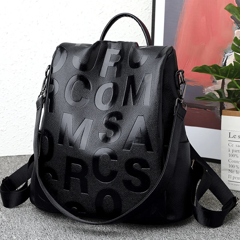 GuardGlam l Anti-Diebstahl Neue Frauen Rucksack Hohe Qualität Soft Leather Backpack