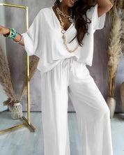 Leticia l Damen-Bluse, bequem für den Sommer Frühling Locker sitzende Bluse mit weitem Bein