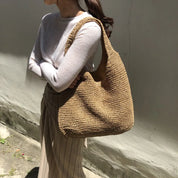 Rattan gewebte Tasche Damen l Annora