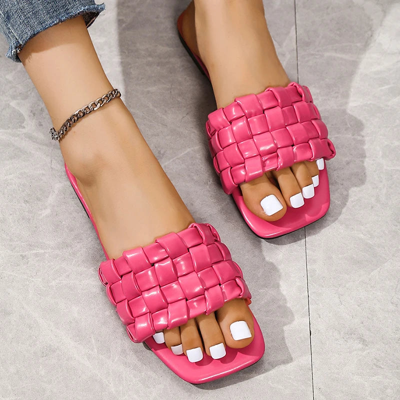 Georgia l Weich gewebte Offener Zeh-Outdoor-Sommer-Strand-Badeslipper für Damen