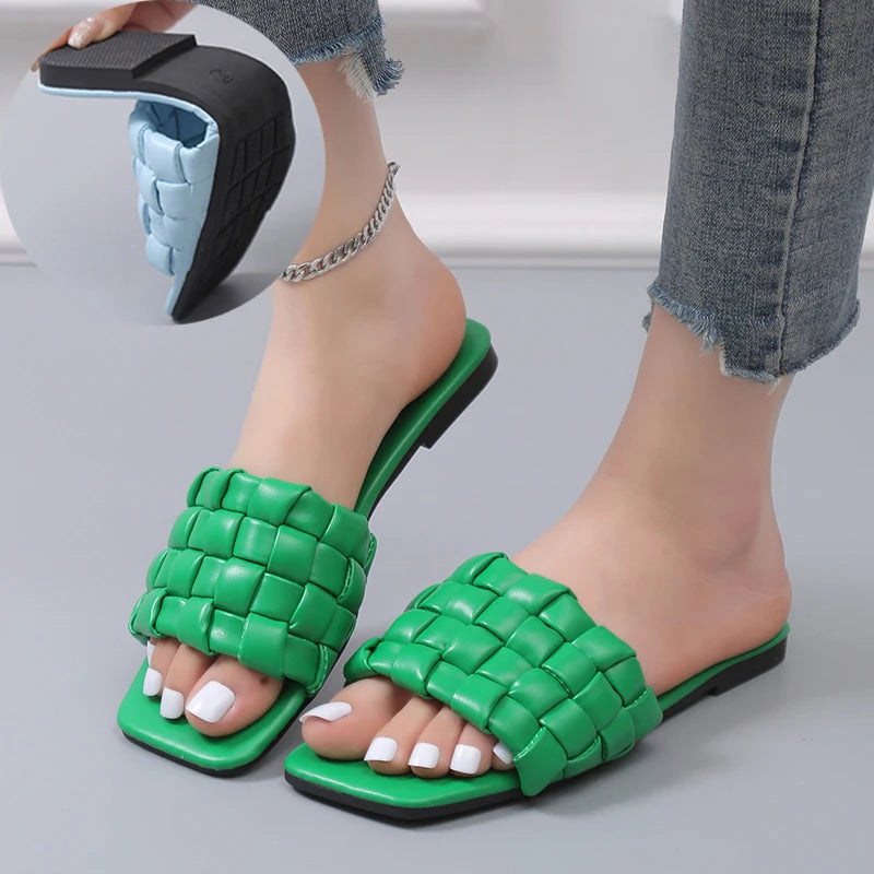 Georgia l Weich gewebte Offener Zeh-Outdoor-Sommer-Strand-Badeslipper für Damen