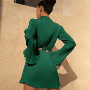 Chiara | Mini-Bodycon-Kleid mit langen ausgestellten Ärmeln