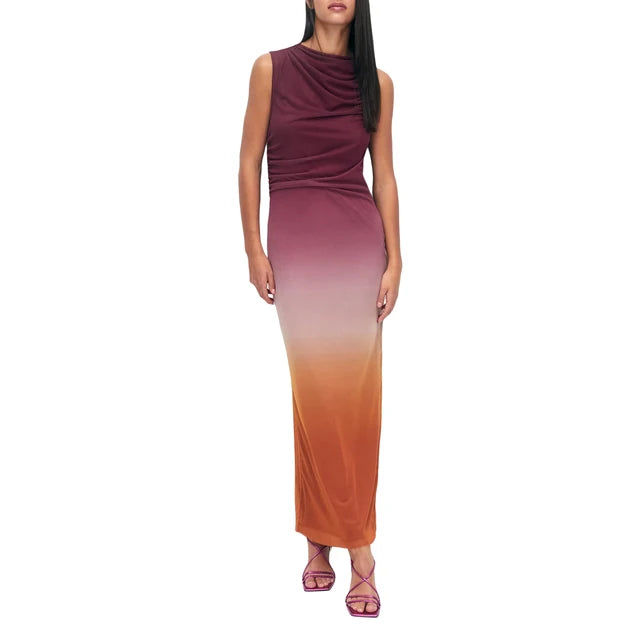 Coco | Langes Figurbetontes Damenkleid mit Farbverlauf