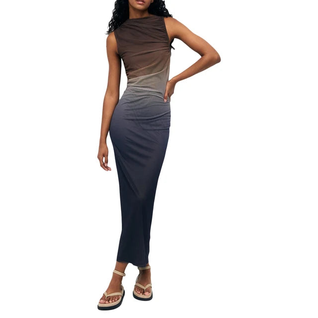 Coco | Langes Figurbetontes Damenkleid mit Farbverlauf