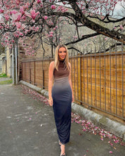 Coco | Langes Figurbetontes Damenkleid mit Farbverlauf