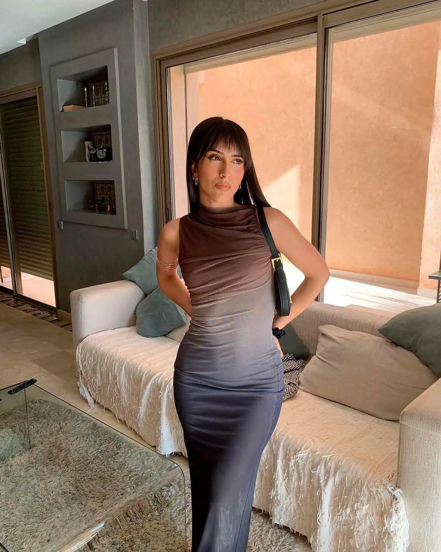 Coco | Langes Figurbetontes Damenkleid mit Farbverlauf
