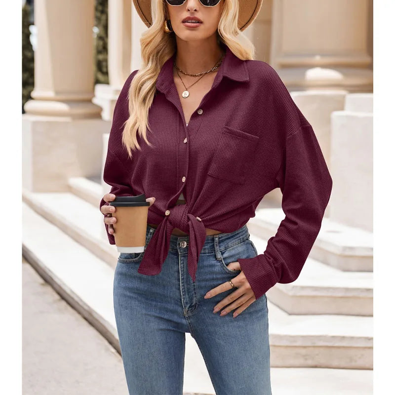 Katerina | Lockere Frühlings- und Sommerbluse für Damen mit Knöpfen