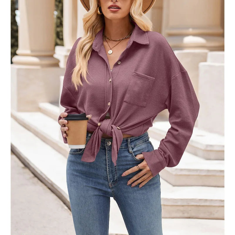 Katerina | Lockere Frühlings- und Sommerbluse für Damen mit Knöpfen