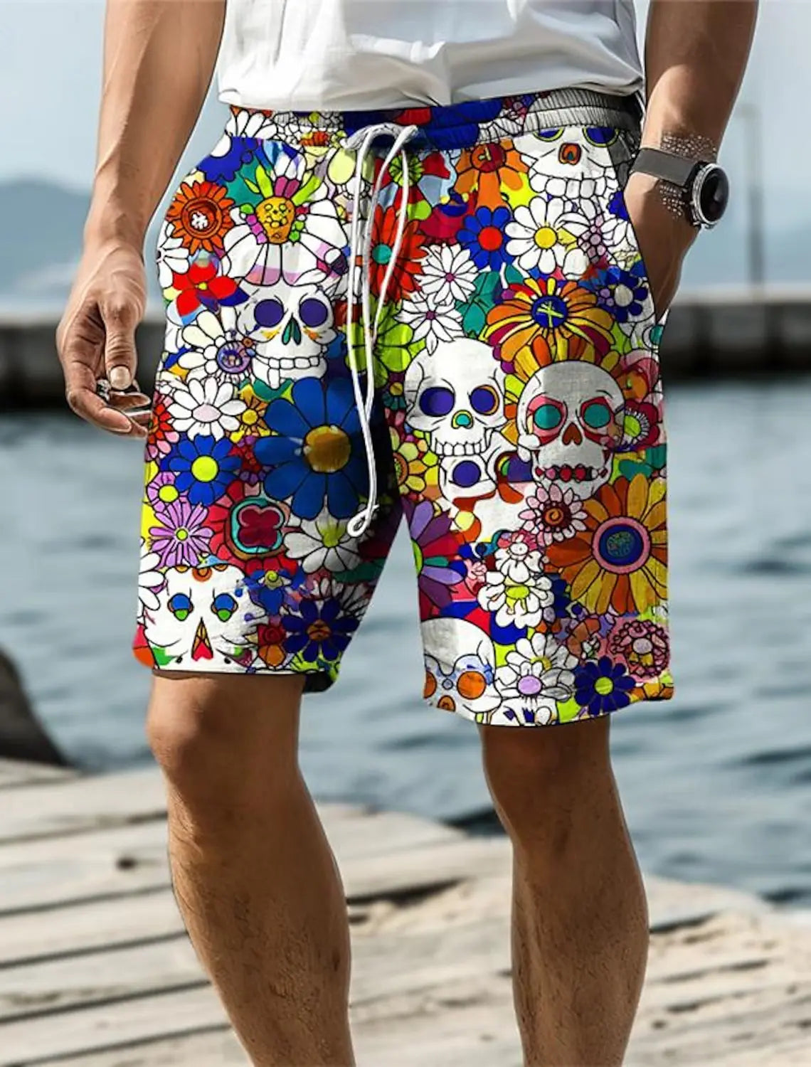 Shayne l Strandshorts mit Totenkopf-Print für Herren