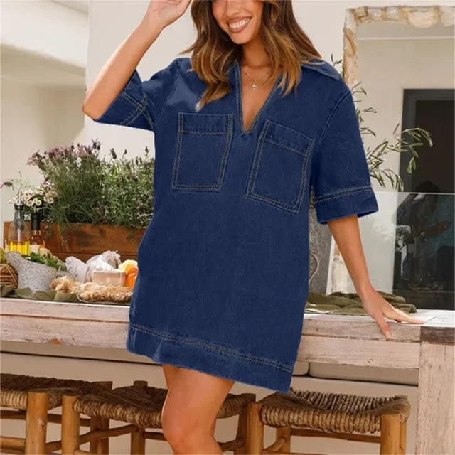 River | Stylisches Denim-Kleid mit Taschen