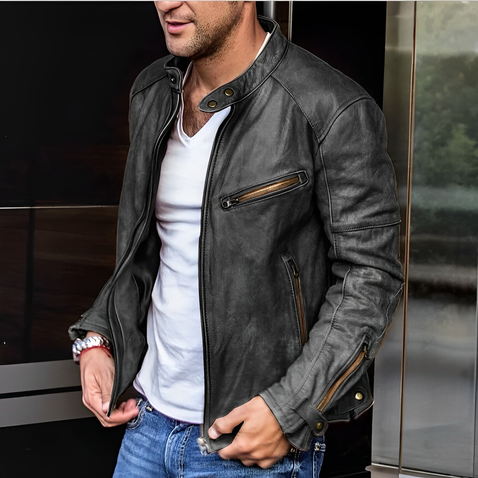 Weiche Leder Herrenjacke l Rocco