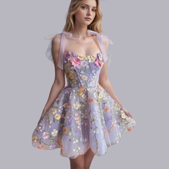 Sweet Dera l Tüll-Cocktailkleid mit floralen Details