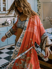 Bedruckter, vom Kimono inspirierter, stylischer Strandüberwurf | Frühlingskollektion für Damen | Trinetta