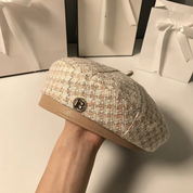 Retro Vintage Damen Hahnentritt Baskenmütze | Frühlingskollektion | Creissant