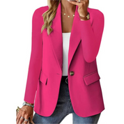 Selena l Lässiger Solider Damen-Blazer mit langen Ärmeln und schmaler Taschenschnalle