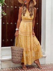 Sunny Wear | Elegantes langes Kleid mit Spitze