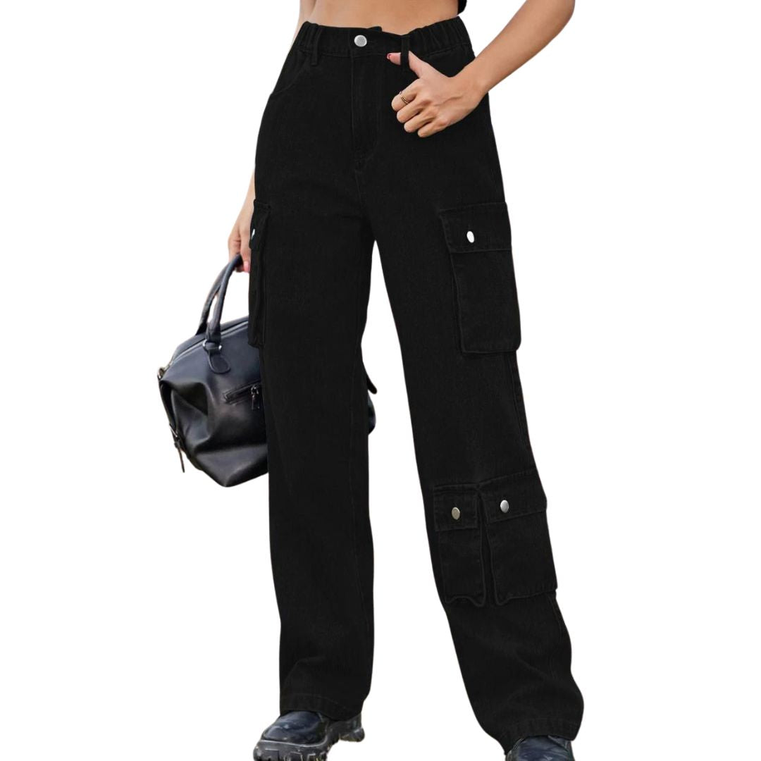 Bolly | Cargo-Jeans mit hohem Bund und praktischen Taschen