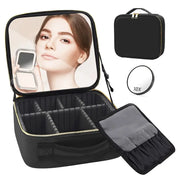 Donnatella Carry All l Großes Reise-Make-up mit LED-Beleuchtung, Trennwänden und Spiegel