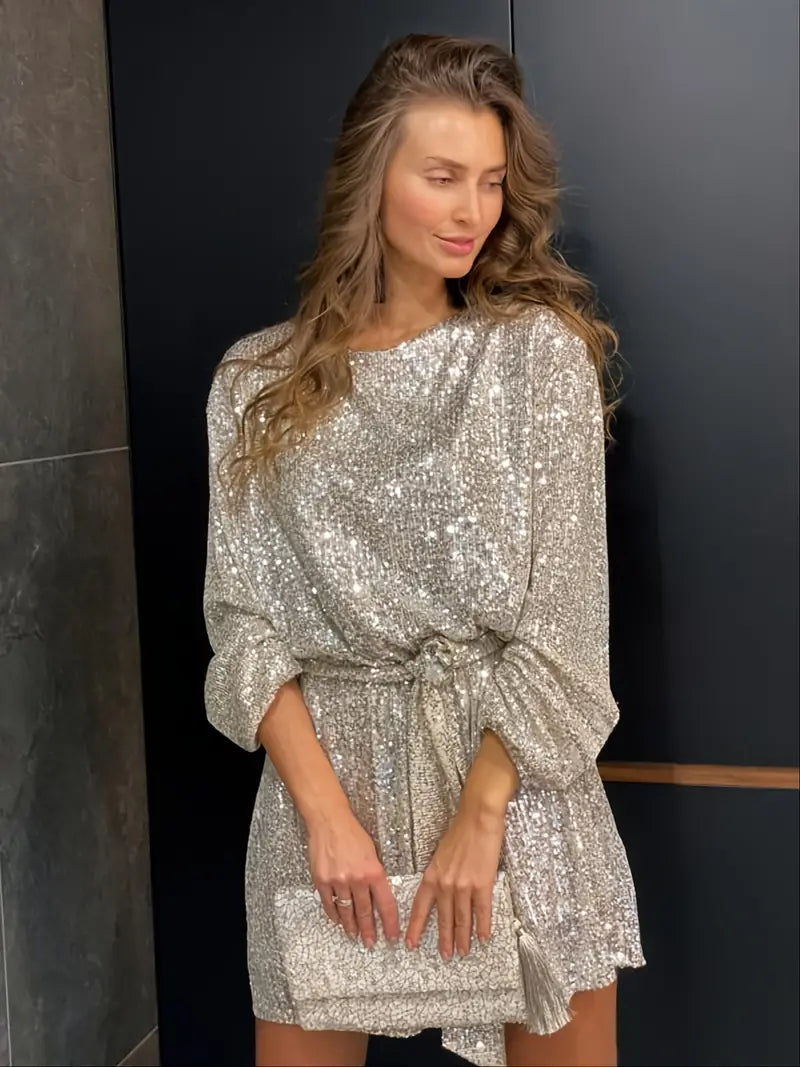 Sunshine | Kleid Pailletten und Gürtel