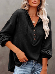 Leslie | Sweatshirt im Basic-Stil mit Knöpfen