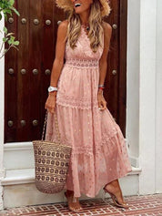 Sunny Wear | Elegantes langes Kleid mit Spitze