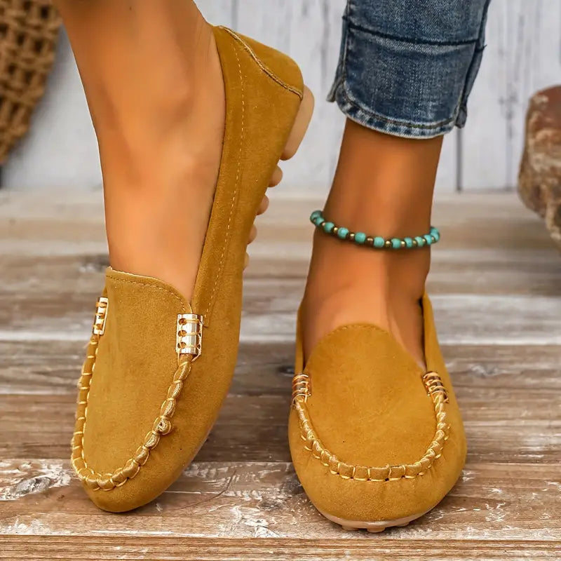 Adele l Metalldekor Loafer lässig Schlüpf-Flats