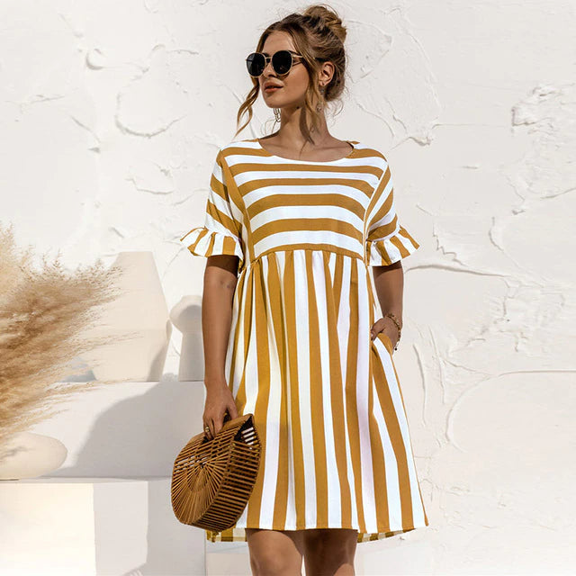 Royal | Streifen Frühling und Sommerkleid
