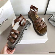 Eliza | Schicke Riemchensandalen mit Goldener Akzent-Schnalle
