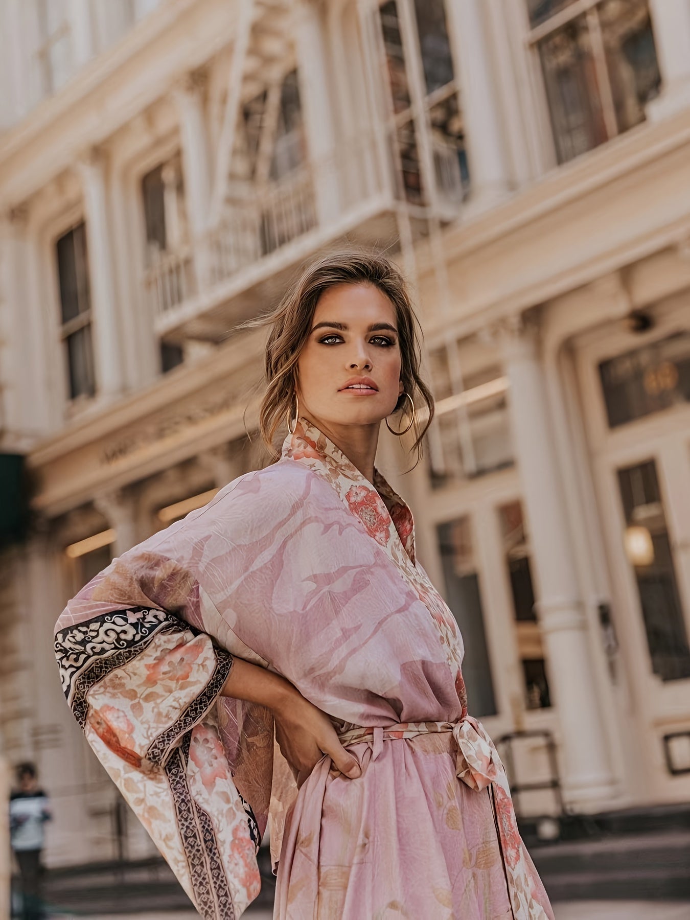 Bedruckter, vom Kimono inspirierter, stylischer Strandüberwurf | Frühlingskollektion für Damen | Trinetta