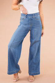 Shirah l Hoch taillierte Bootcut-Hose mit weitem Bein für Damen