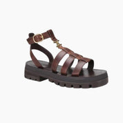 Eliza | Schicke Riemchensandalen mit Goldener Akzent-Schnalle